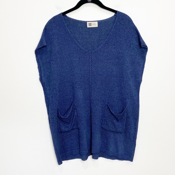 Look by M Sweaters - Look by M navy popover sweater